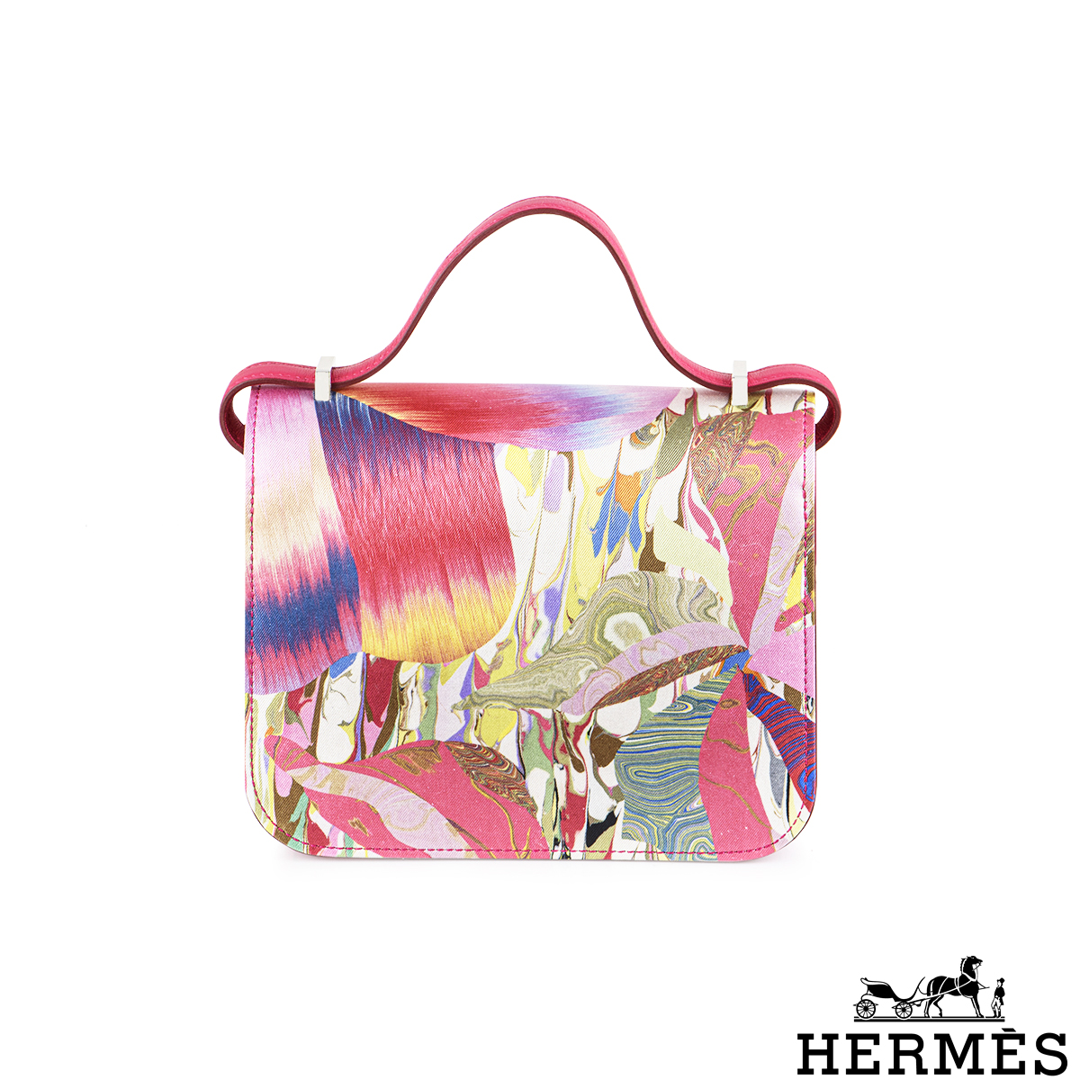 Hermès Limited Edition Constance 18cm Marble Silk PHW
